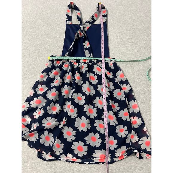 Rue 21 Bib Jumper Dress Large Blue White Daisies Y2K - Picture 7 of 9